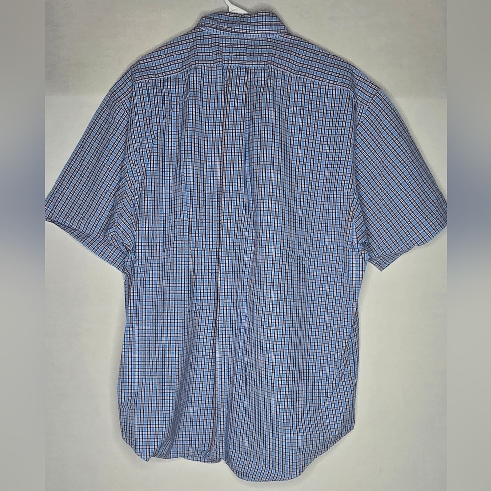 Polo Ralph Lauren Classic Fit Blue Plaid Short Sleeve Button Up Shirt Size XL - Picture 4 of 5